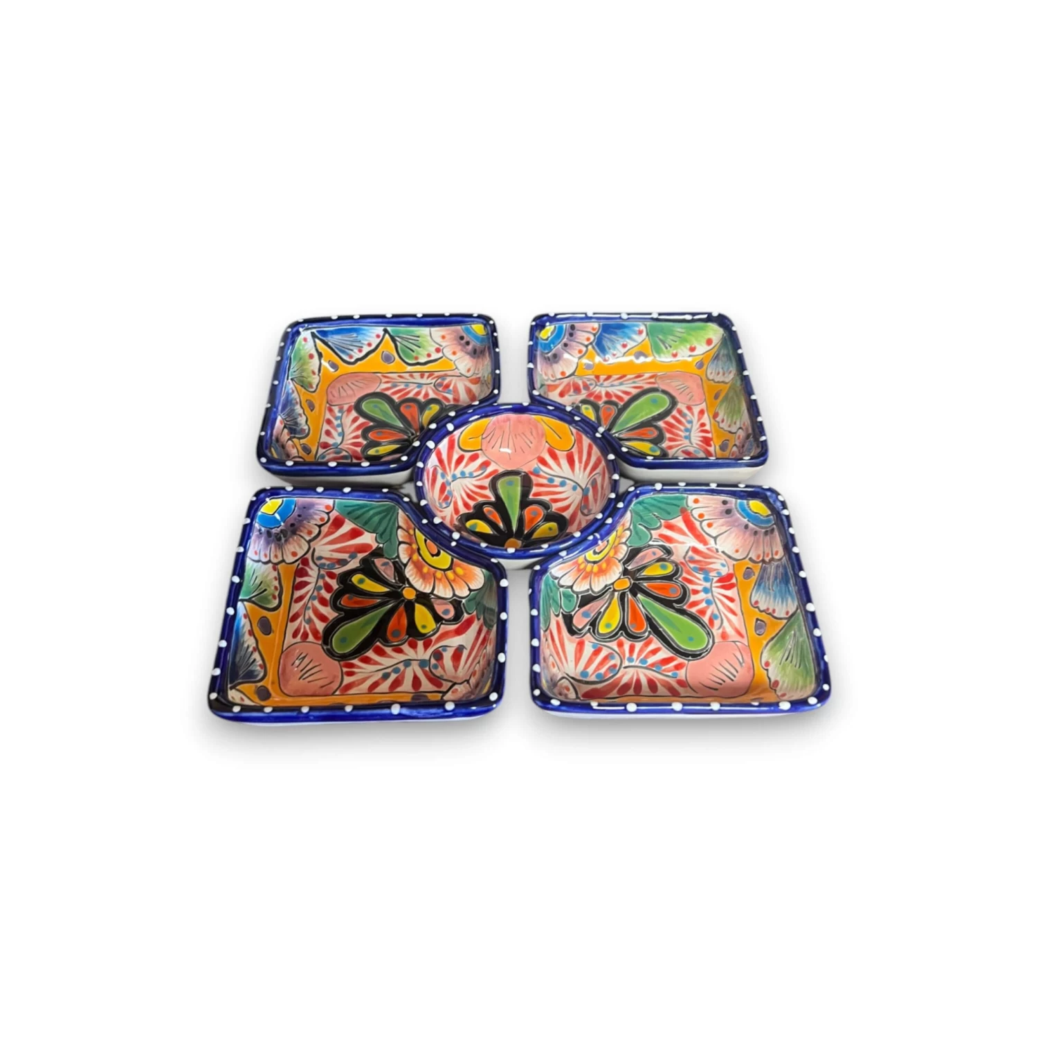 Square Talavera Appetizer Tray | Hand-Painted Mexican Serving Dish 7 Square Talavera Appetizer Tray | Hand-Painted Mexican Serving Dish - Image 7