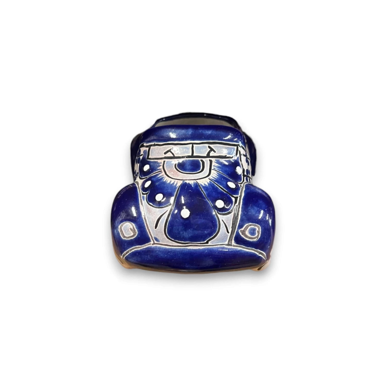 Talavera Car Planter | Small Blue & White Handmade Ceramic Pot 3 Talavera Car Planter | Small Blue & White Handmade Ceramic Pot - Image 3