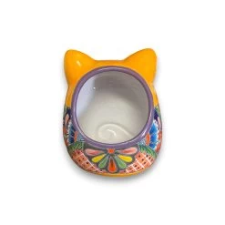 Talavera Cat Planter | Handcrafted Fat Cat Ceramic Pot -Pottery And Glassware talavera cat planter ceramic floral pot