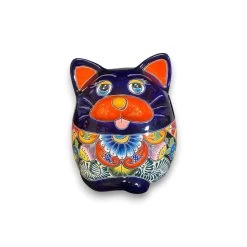 Talavera Cat Planter | Handcrafted Fat Cat Ceramic Pot -Pottery And Glassware talavera cat planter handcrafted ceramic pot