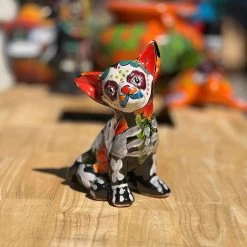 Talavera Chihuahua Statue | Day Of The Dead Mexican Pottery Decor 6 Talavera Chihuahua Statue | Day Of The Dead Mexican Pottery Decor -Pottery And Glassware talavera chihuahua statue day dead pottery decor
