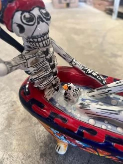 Talavera Skeleton Figurine | Day Of The Dead Bathtub Statue -Pottery And Glassware talavera day of the dead skeleton bathtub figurine