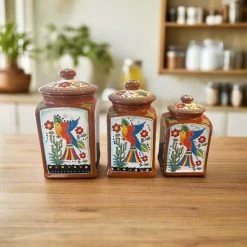 Talavera Bird Canister Set | Handmade Mexican Pottery