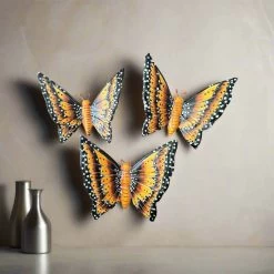 Set Of 3 Talavera Butterfly Wall Hangings | Handmade Ceramic Decor 9 Set Of 3 Talavera Butterfly Wall Hangings | Handmade Ceramic Decor -Pottery And Glassware talavera butterfly wall decor handmade set