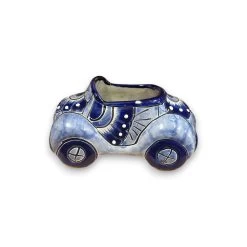 Talavera Car Planter | Small Blue & White Handmade Ceramic Pot 9 Talavera Car Planter | Small Blue & White Handmade Ceramic Pot -Pottery And Glassware talavera car planter blue white ceramic