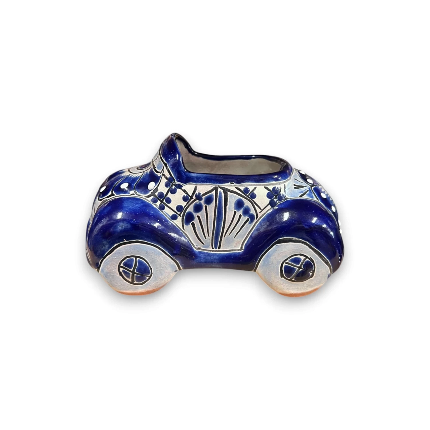 Talavera Car Planter | Small Blue & White Handmade Ceramic Pot 6 Talavera Car Planter | Small Blue & White Handmade Ceramic Pot - Image 6