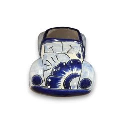 Talavera Car Planter | Small Blue & White Handmade Ceramic Pot 10 Talavera Car Planter | Small Blue & White Handmade Ceramic Pot -Pottery And Glassware talavera car planter handmade ceramic blue white