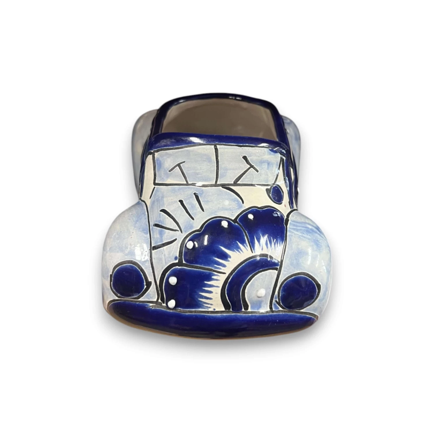 Talavera Car Planter | Small Blue & White Handmade Ceramic Pot 5 Talavera Car Planter | Small Blue & White Handmade Ceramic Pot - Image 5
