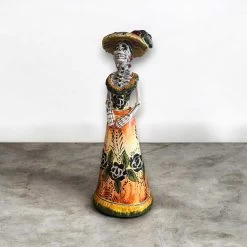 Talavera Catrina Figurine | Handmade Day Of The Dead Skeleton Art -Pottery And Glassware talavera catrina handmade day of dead figurine