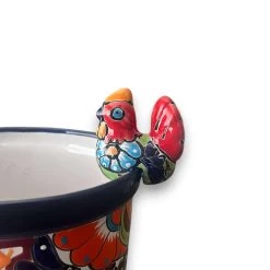 Talavera Chicken Pot Hanger | Small Handmade Mexican Garden Decor -Pottery And Glassware talavera chicken pot hanger handmade garden decor