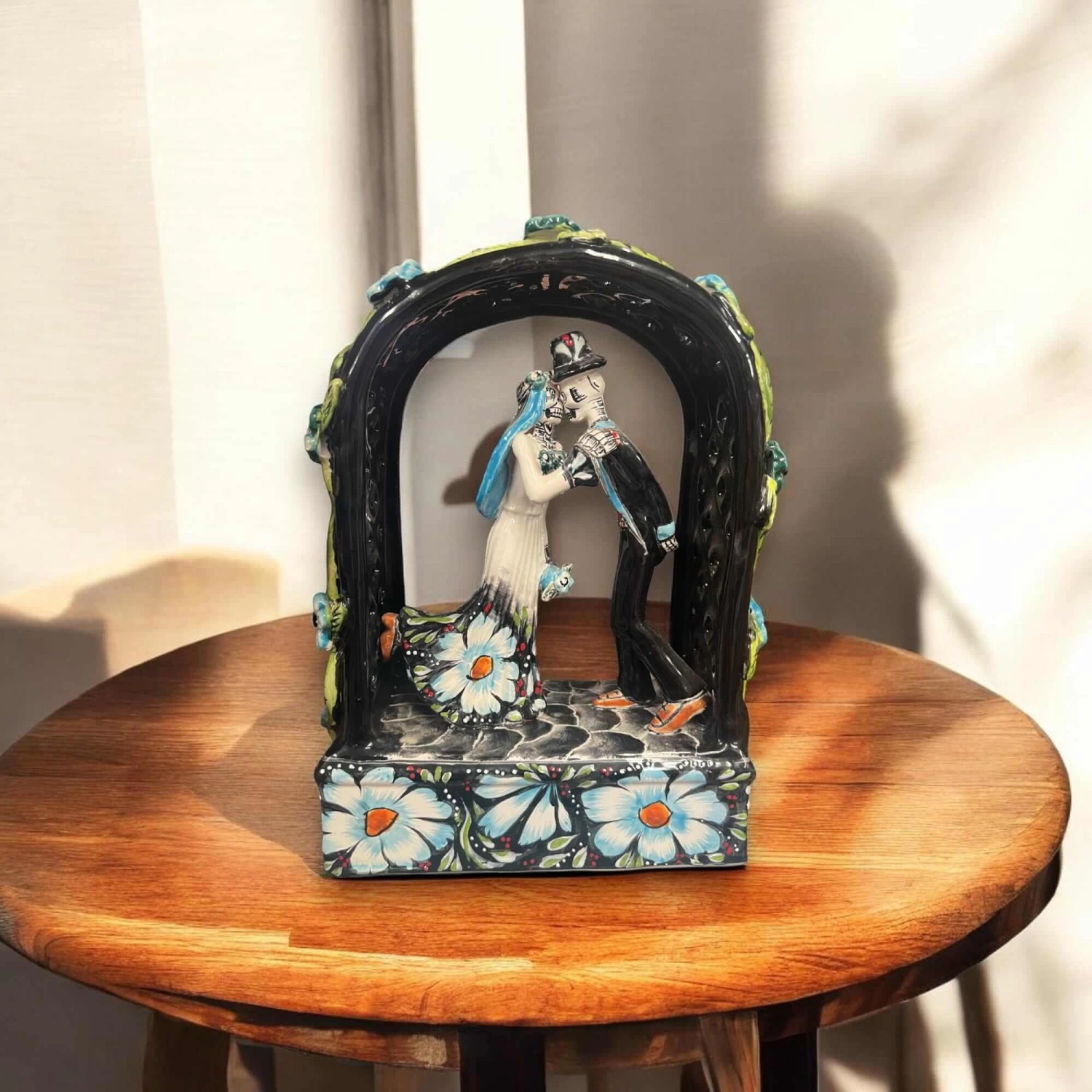 Talavera Day Of The Dead Wedding Figurines | Mexican Altar Decor 2 Talavera Day Of The Dead Wedding Figurines | Mexican Altar Decor - Image 2