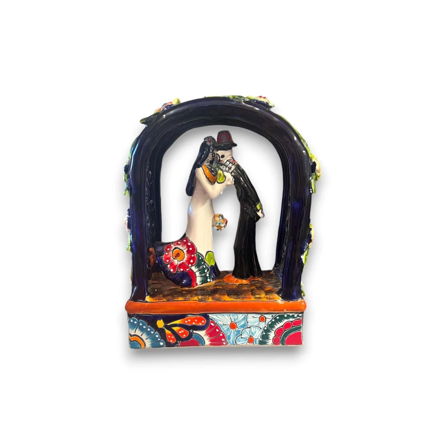 Talavera Day Of The Dead Wedding Figurines | Mexican Altar Decor 3 Talavera Day Of The Dead Wedding Figurines | Mexican Altar Decor - Image 3