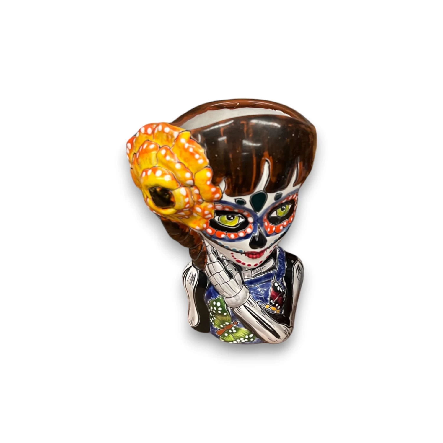 Talavera Day Of The Dead Face Planter | Handmade Skull Ceramic Pot 6 Talavera Day Of The Dead Face Planter | Handmade Skull Ceramic Pot - Image 6