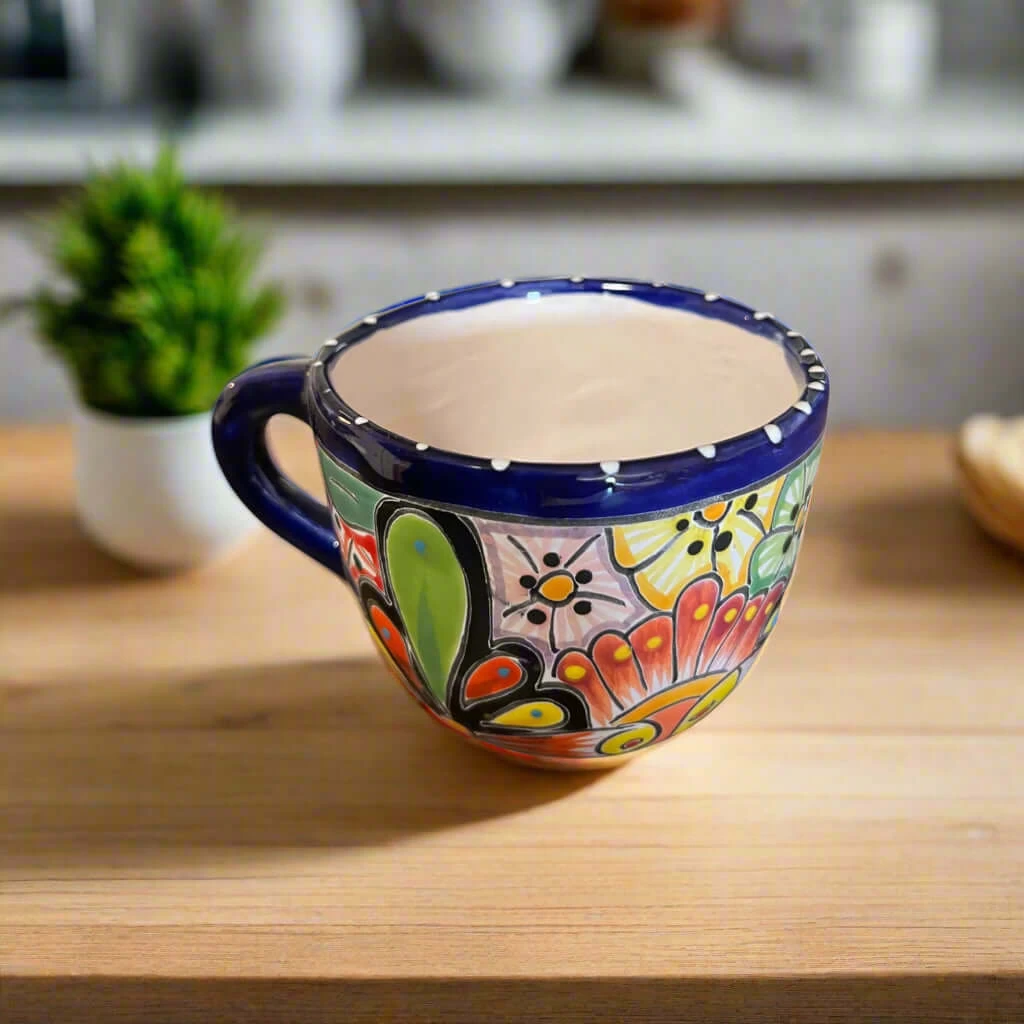 Talavera Coffee Mug | Hand-Painted Mexican Ceramic Cup 1 Talavera Coffee Mug | Hand-Painted Mexican Ceramic Cup