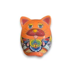 Talavera Cat Planter | Handcrafted Fat Cat Ceramic Pot -Pottery And Glassware talavera handcrafted cat flower pot planter