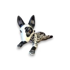 Talavera Bull Terrier Statue | Hand-Painted Colorful Dog Sculpture -Pottery And Glassware talavera handpainted bull terrier dog statue