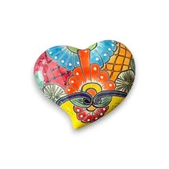 Set Of 3 Talavera Heart Wall Hanging | Wall Art Decor -Pottery And Glassware talavera heart wall hanging decor