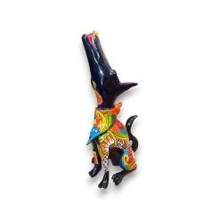 Talavera Howling Coyote Statue | Handmade Mexican Folk Art -Pottery And Glassware talavera howling coyote statue handmade mexican art
