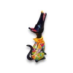 Talavera Howling Coyote Statue | Handmade Mexican Folk Art -Pottery And Glassware talavera howling coyote statue mexican folk art