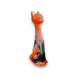 Tall Talavera Cat Statue | Mexican Terracotta Desert Design 7 Tall Talavera Cat Statue | Mexican Terracotta Desert Design -Pottery And Glassware tall talavera cat statue mexican art