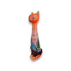 Tall Talavera Cat Statue | Mexican Terracotta Desert Design 9 Tall Talavera Cat Statue | Mexican Terracotta Desert Design -Pottery And Glassware tall talavera cat statue mexican artistry