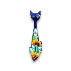 Tall Talavera Cat Statue | Handmade Mexican Sunflower Decor 7 Tall Talavera Cat Statue | Handmade Mexican Sunflower Decor -Pottery And Glassware tall talavera cat statue mexican sunflower decor