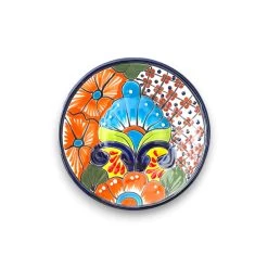 6" Talavera Dinner Plate | Colorful Mexican Dinnerware -Pottery And Glassware vibrant talavera mexican dinner plate handcrafted